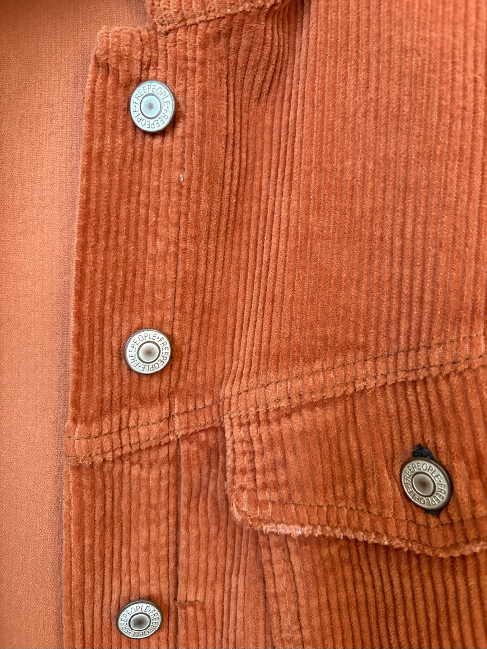 Free People Rust Corduroy Button-Front Jacket - Picture 4 of 5